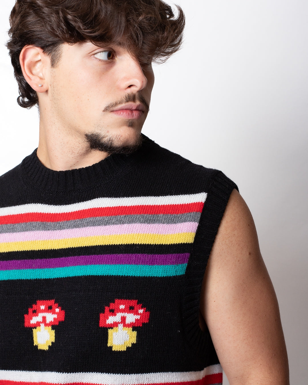 Gilet MSGM in lana con fantasia ricamata