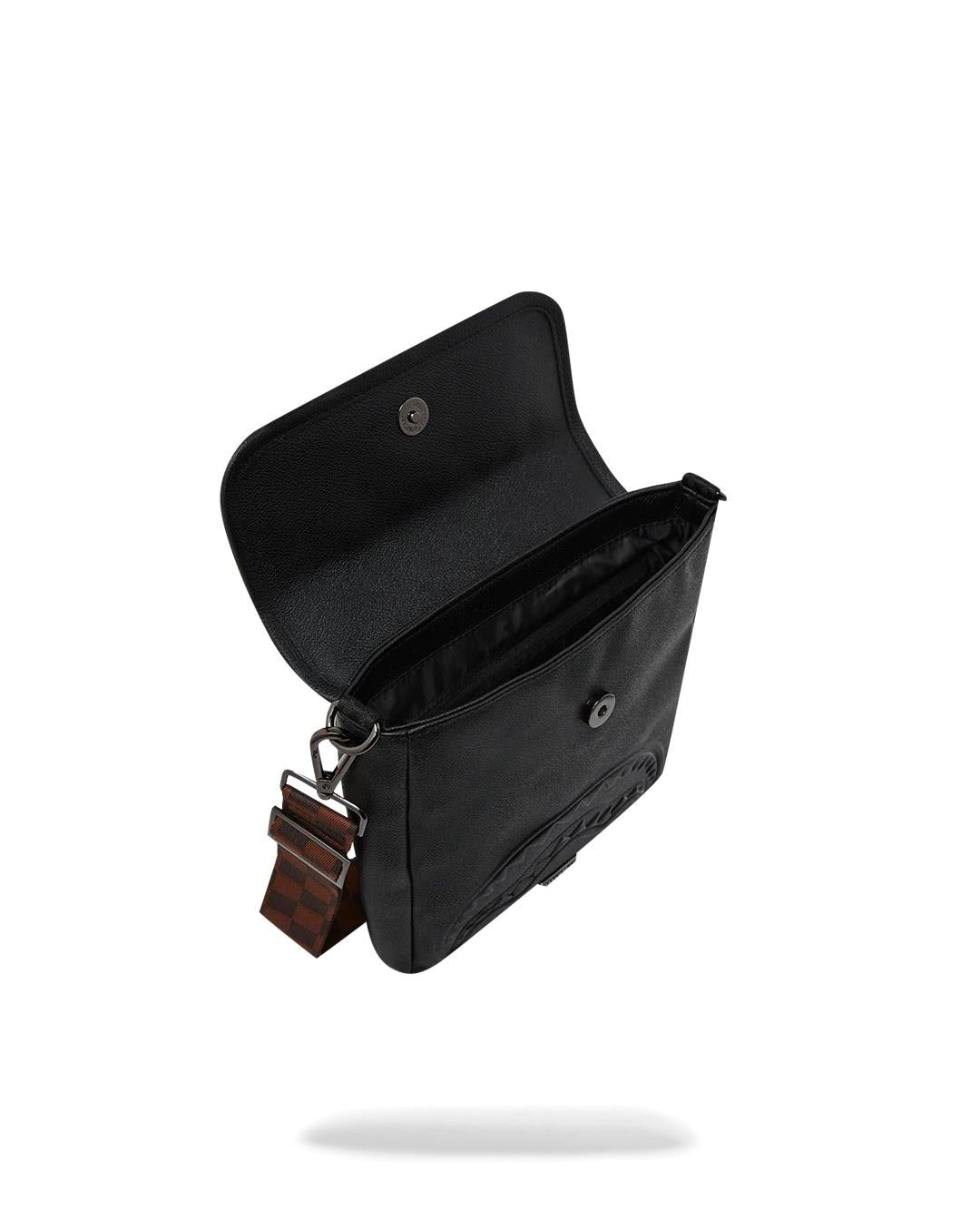 Tracolla Sprayground nero Dose of check deux messenger sling