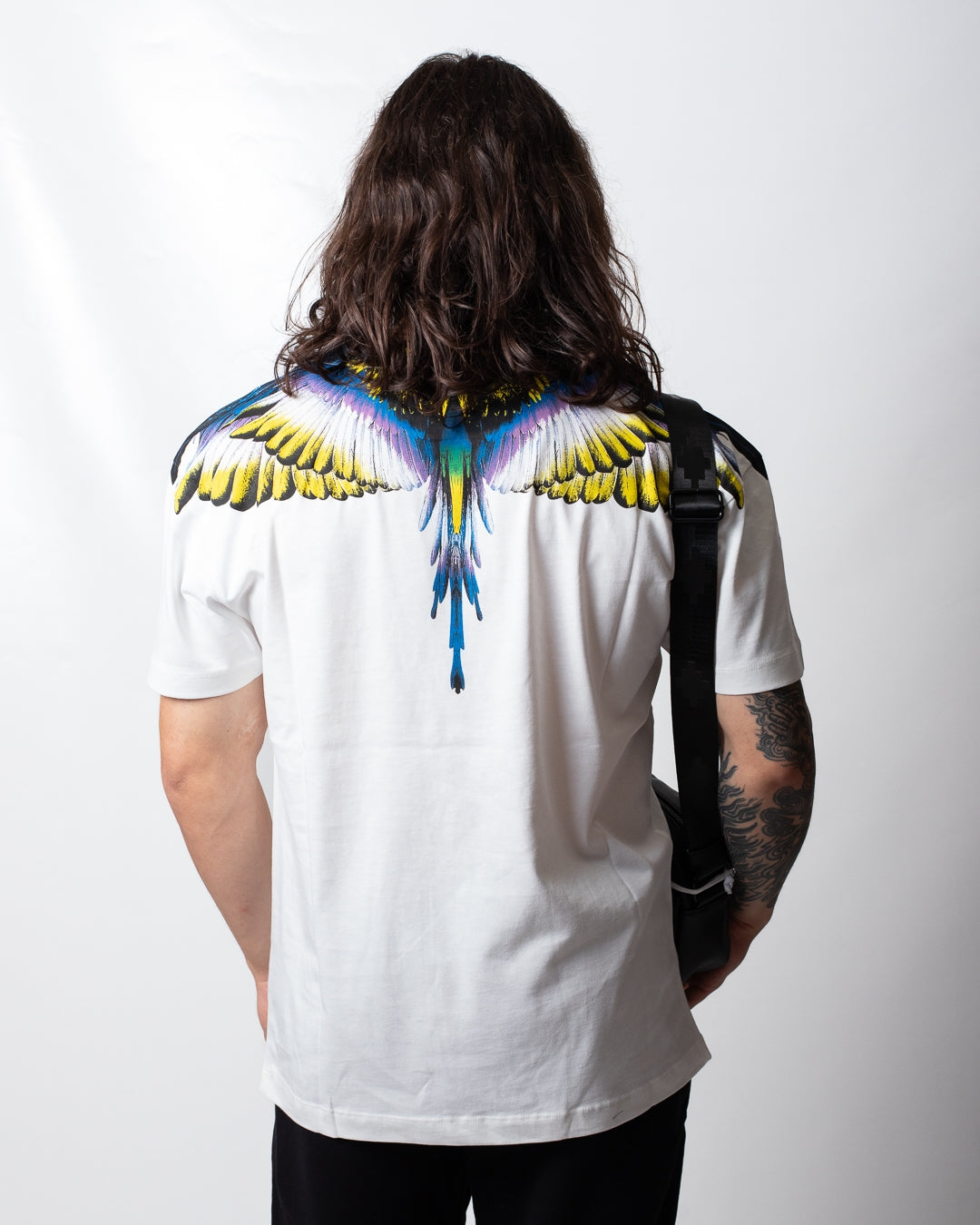 T-Shirt Marcelo Burlon con logo wings colorfull uomo