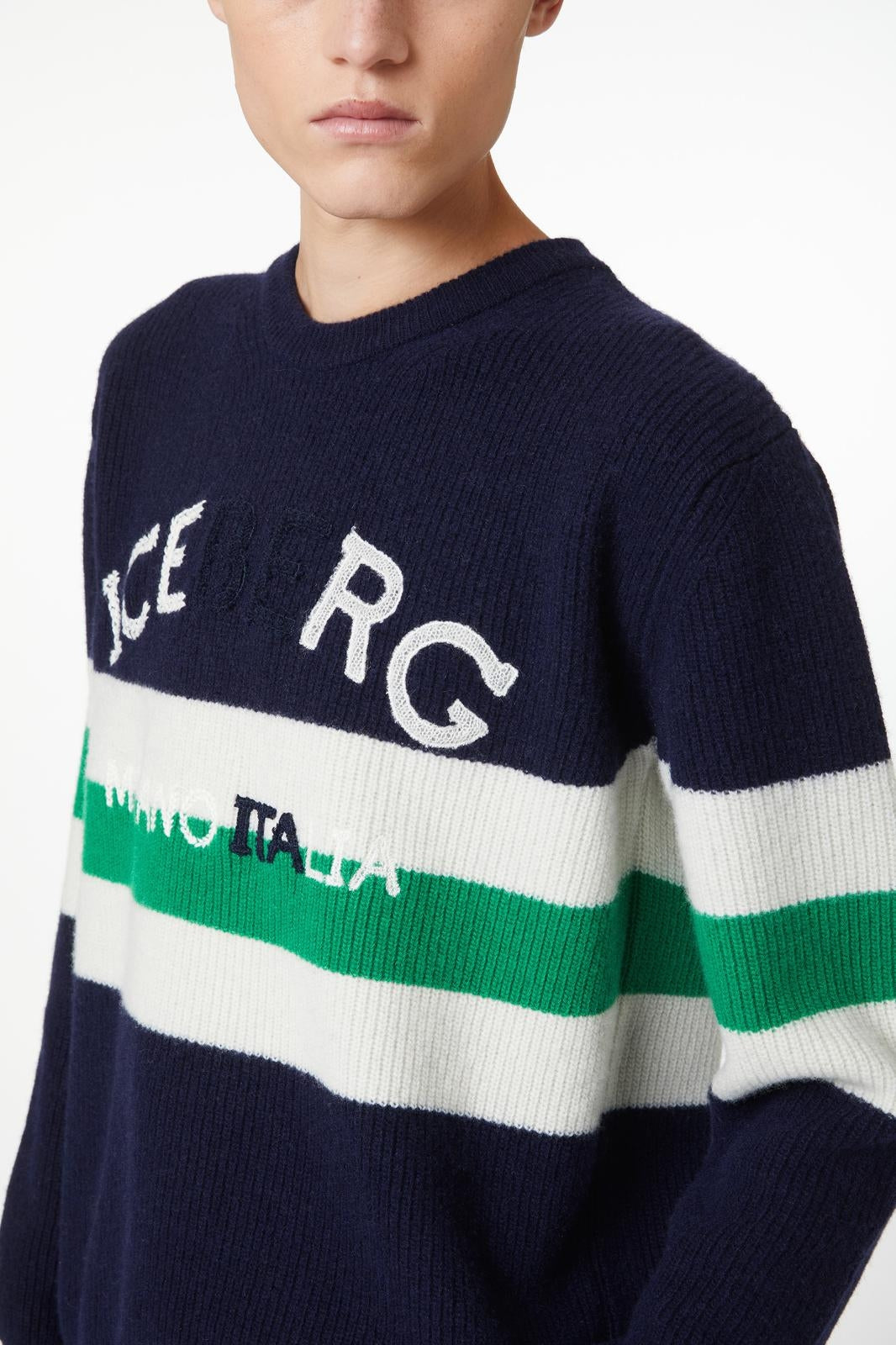 Maglia Iceberg in lana con ricami uomo