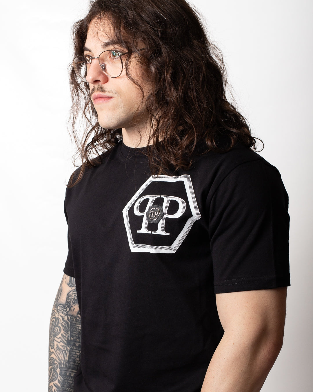 T-Shirt Philipp Plein "Lines Hexagon" uomo