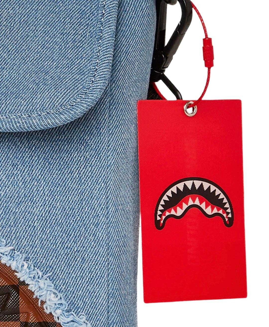 Tracolla Sprayground denim shark messanger sling