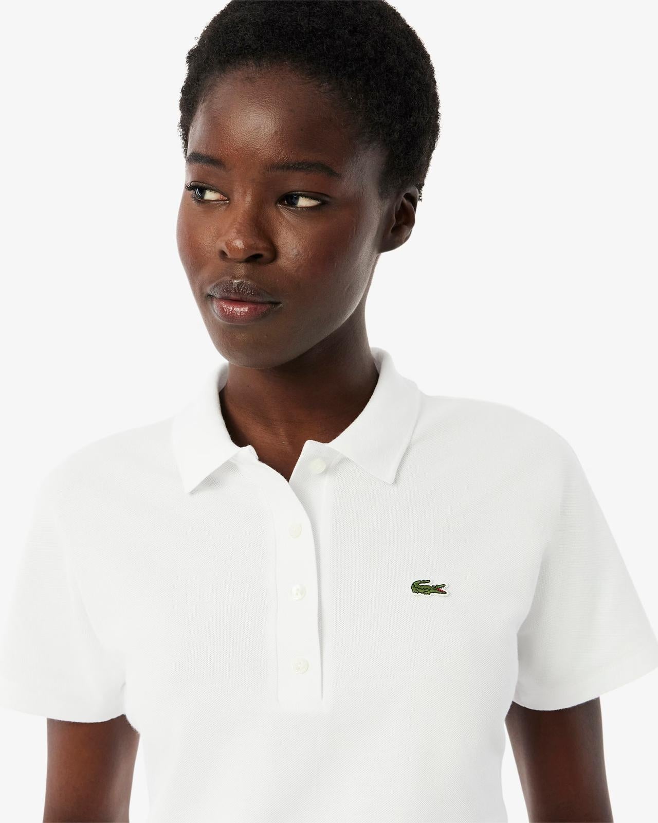 Polo Lacoste slim in petit piqué con coulisse donna