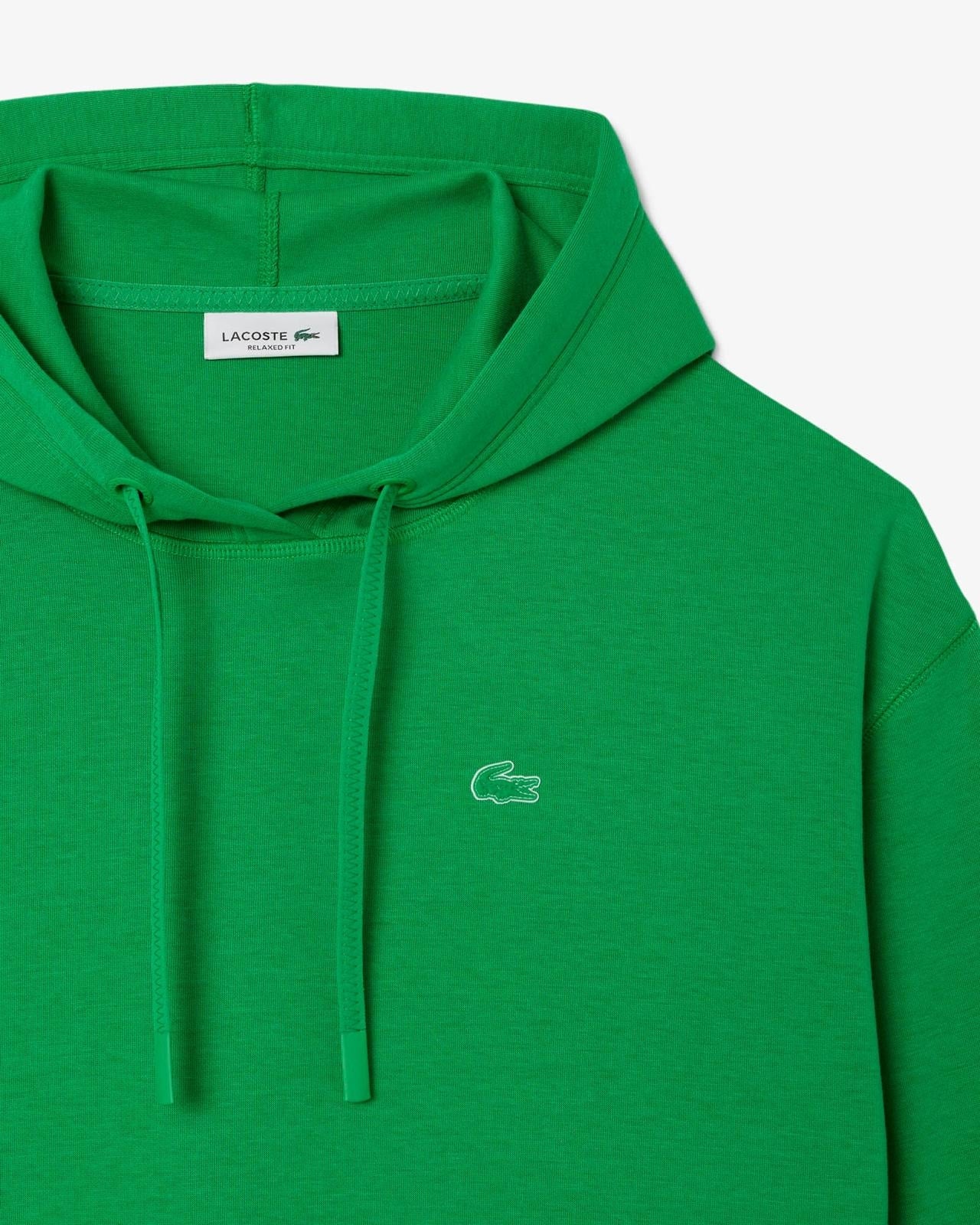 Felpa Lacoste cropped con cappuccio e logo in silicone donna
