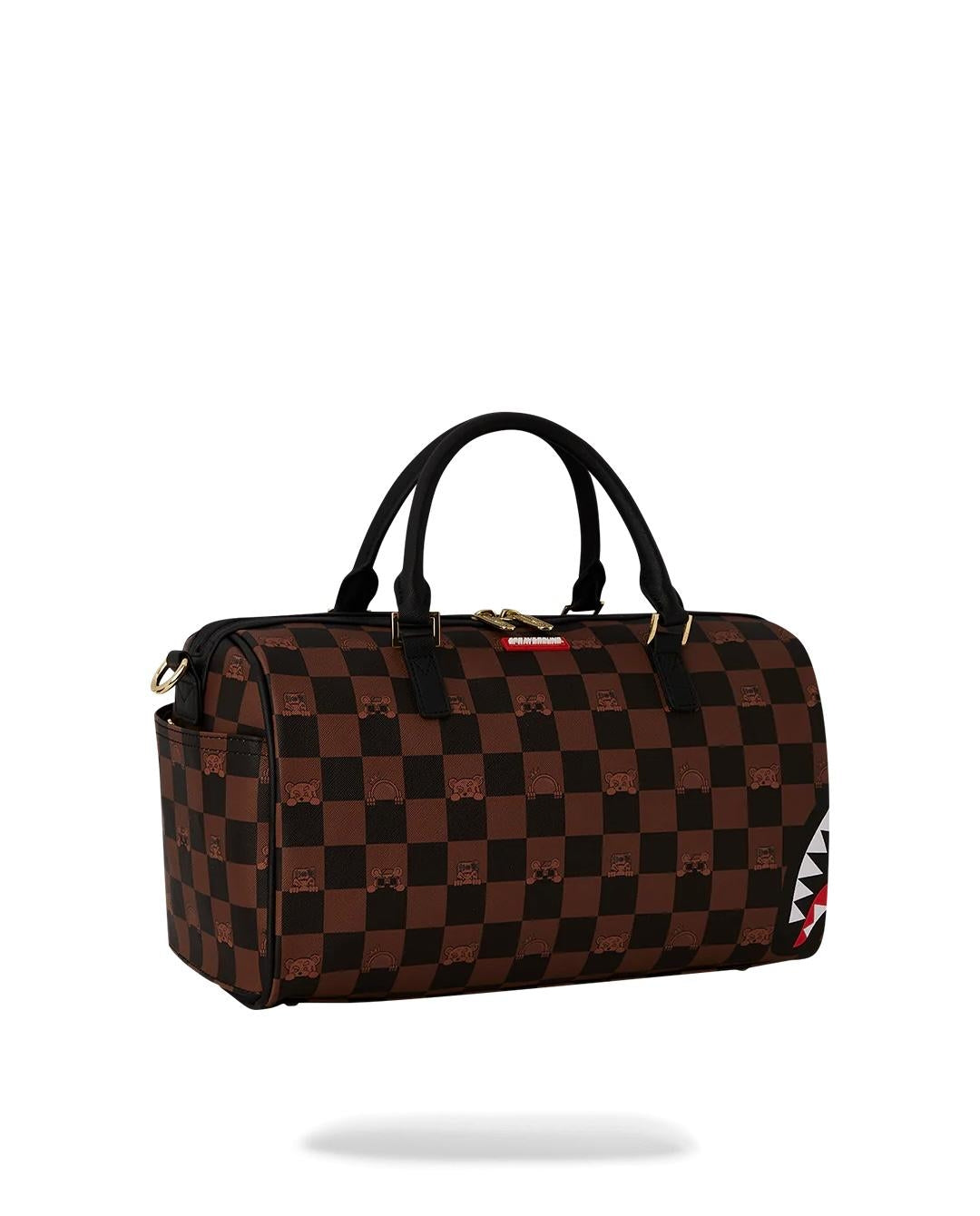 Borsa Sprayground marrone peeking character mini duffle