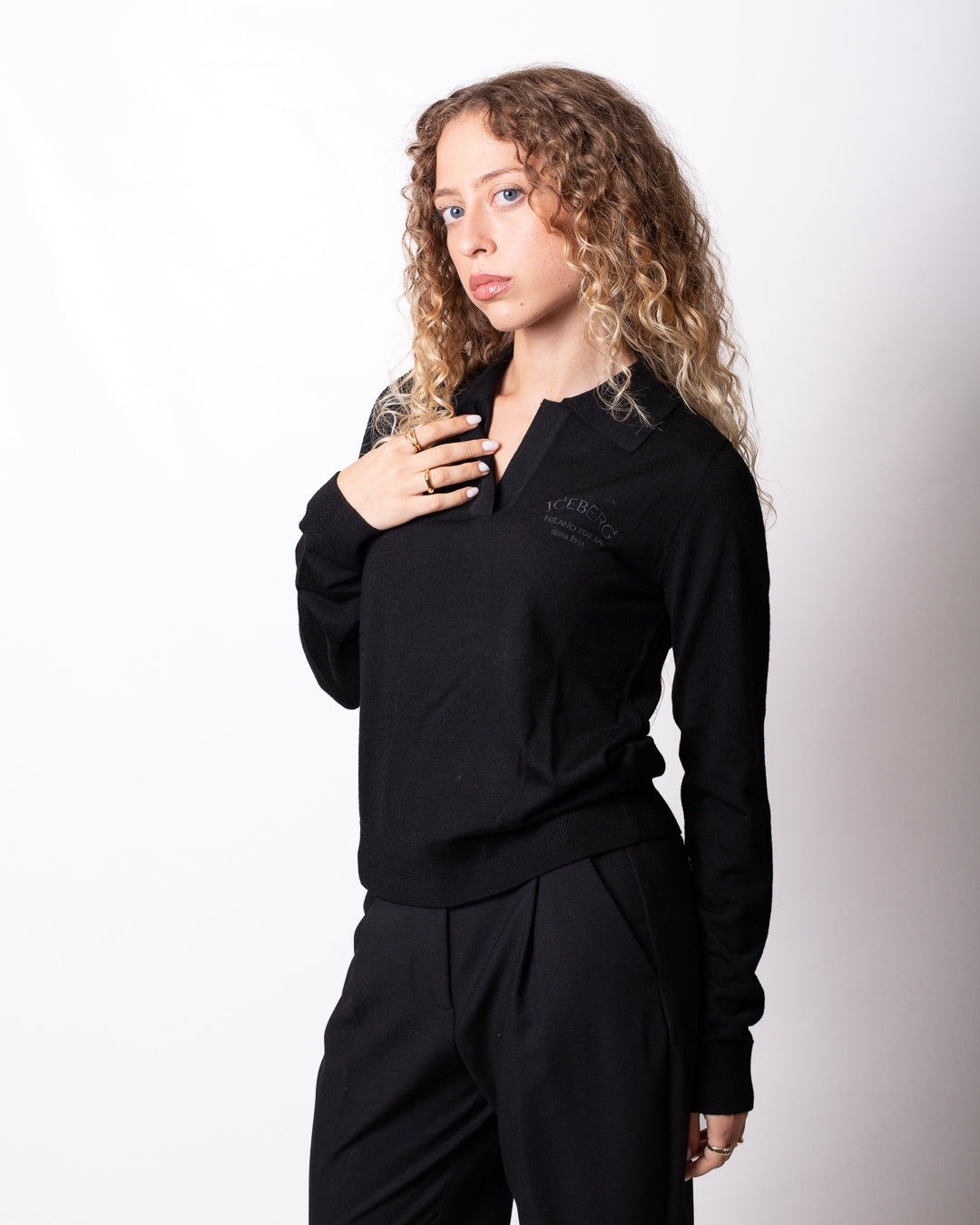 Maglia Iceberg polo in lana donna
