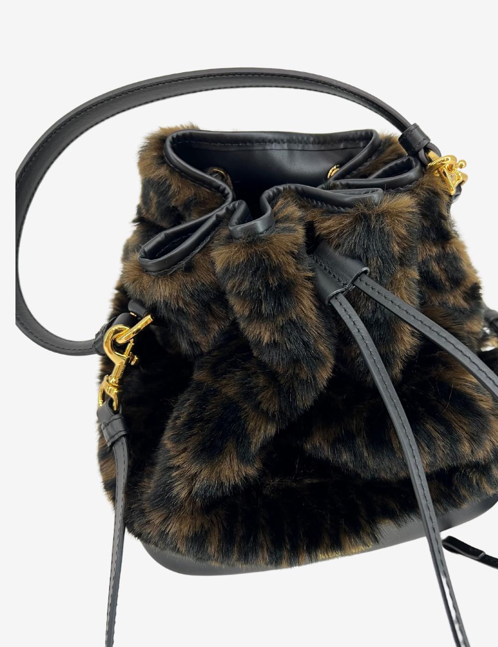 Borsa Moschino a secchiello con pelliccia sintetica donna