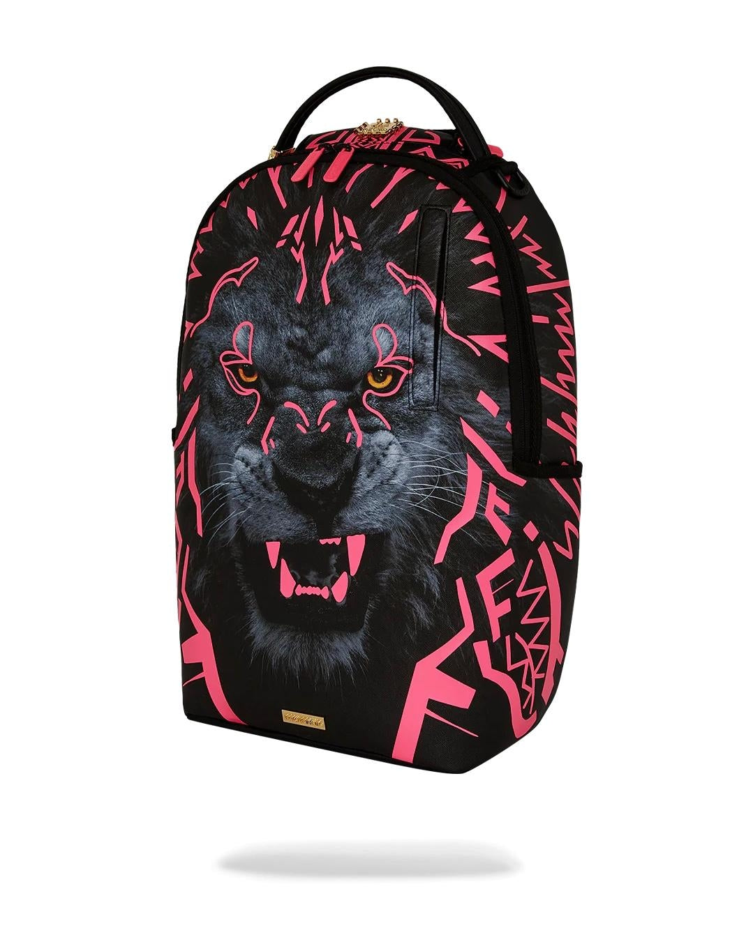 Zaino Sprayground nero AI Lion neon pink backpack