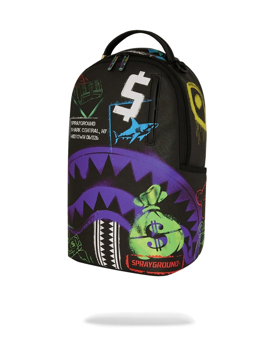 Zaino Sprayground nero Shark central stencils-black dlxsv backpack