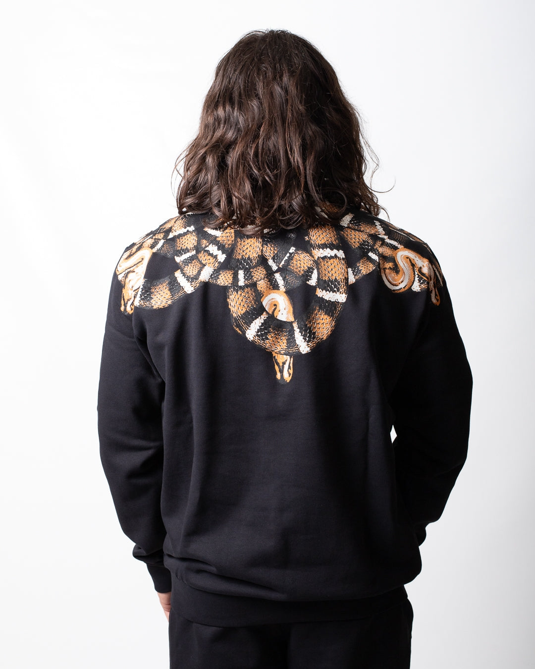 Felpa Marcelo Burlon girocollo con logo snake uomo