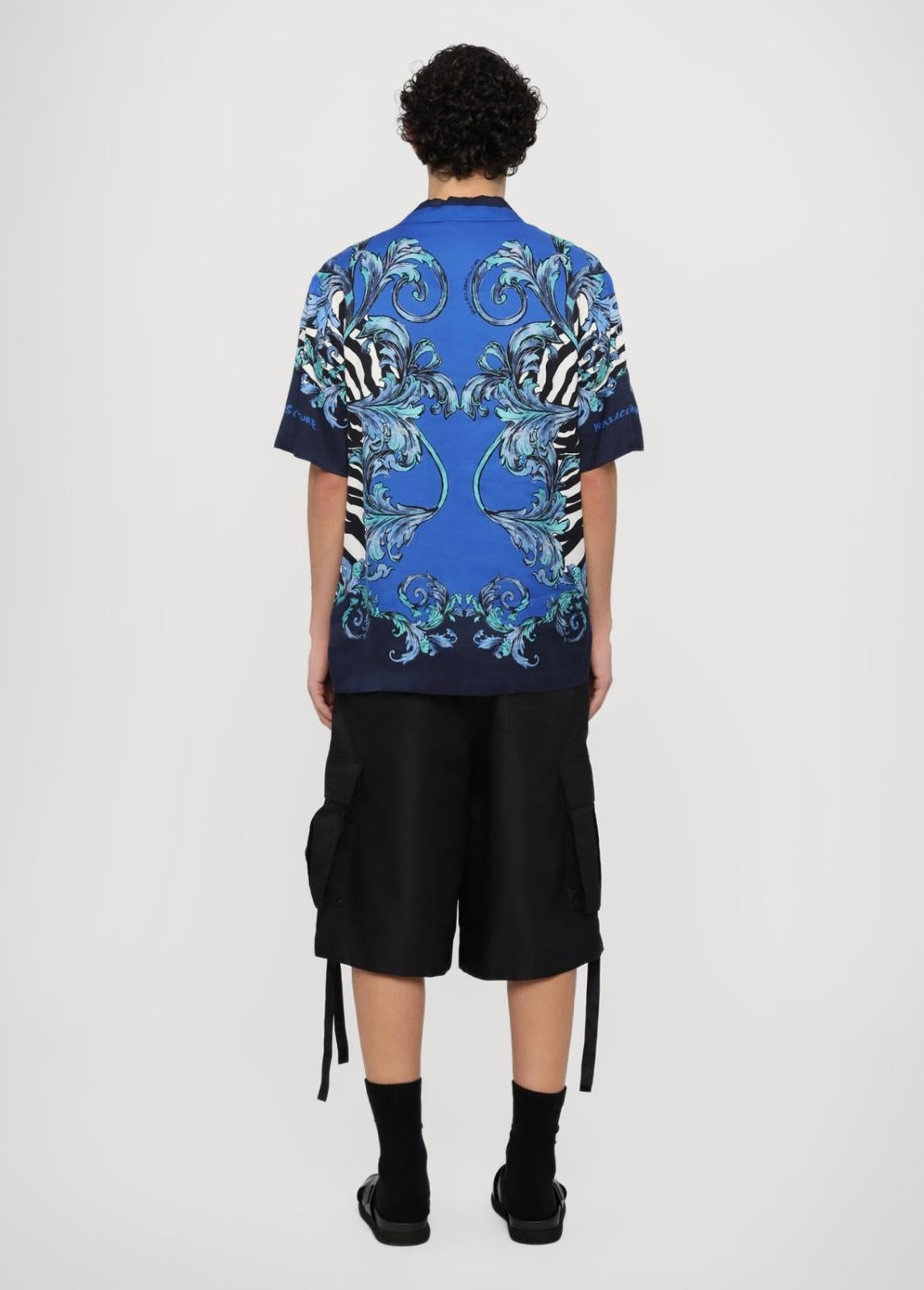 Camicia Versace Jeans Couture "Zebra Barocco" in twill uomo