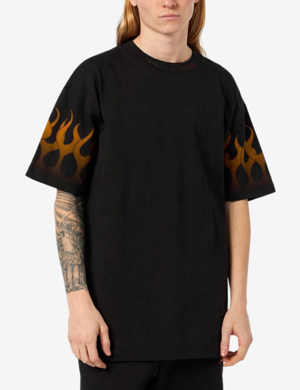 T-Shirt Vision Of Super "Orange Flames" uomo