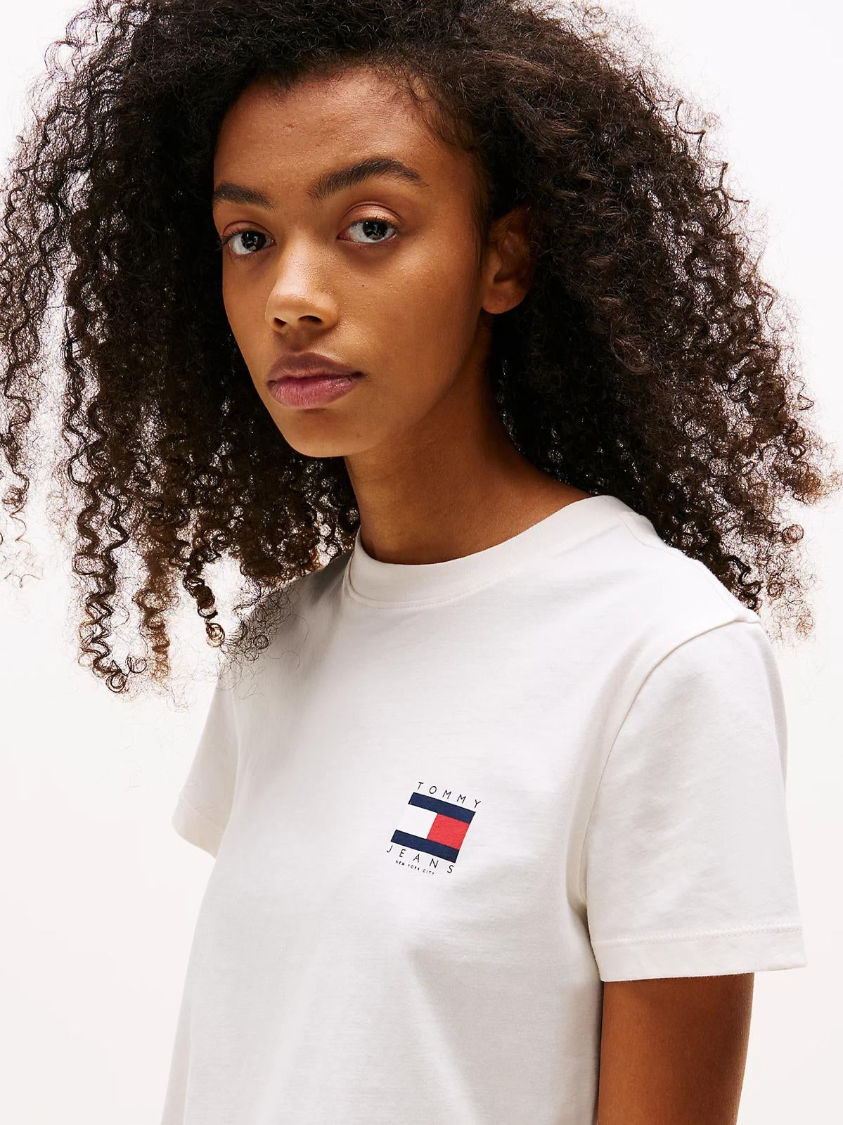 T-Shirt Tommy Jeans slim con logo bandiera donna