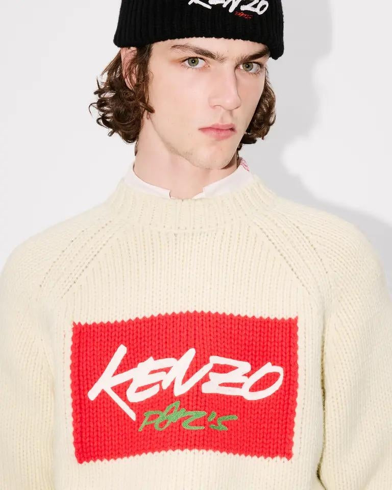 Maglia Kenzo Paris in lana girocollo ricamata uomo