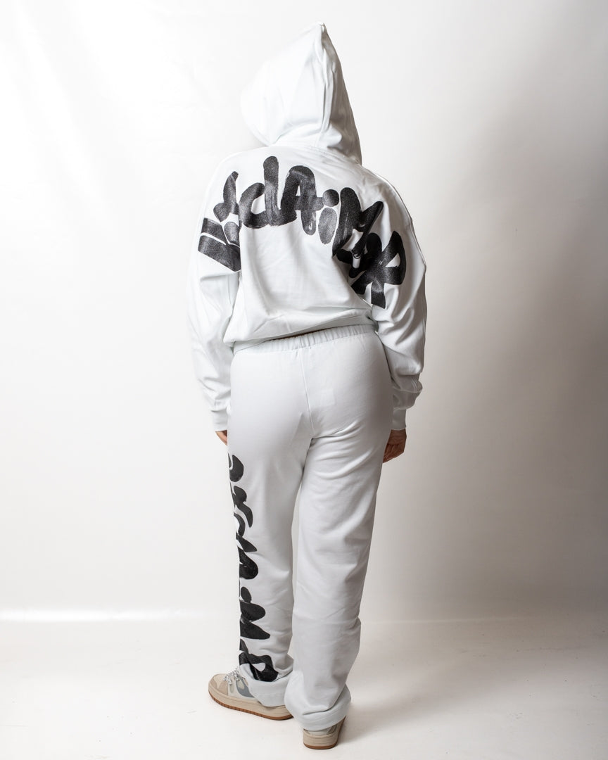 Felpa Disclaimer fullzip con cappuccio e logo glitter donna