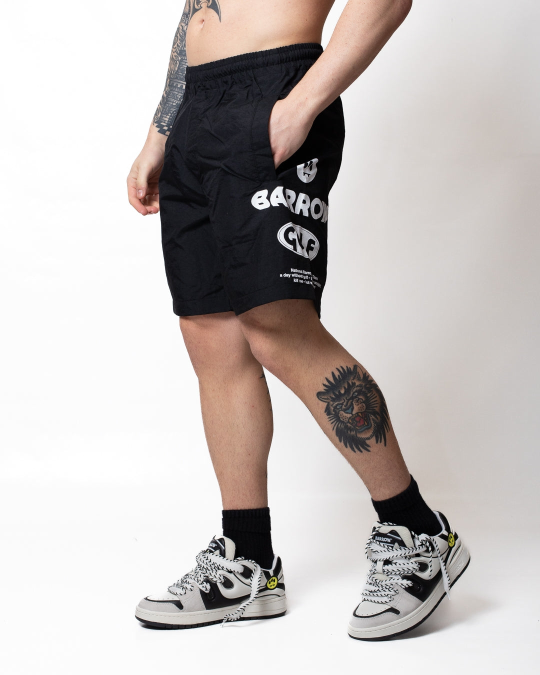 Short Barrow in nylon con stampe