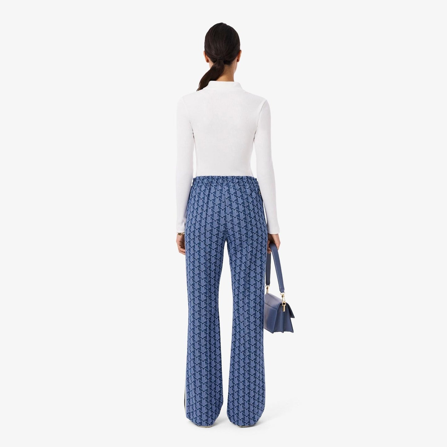 Pantalone Lacoste logato allover donna
