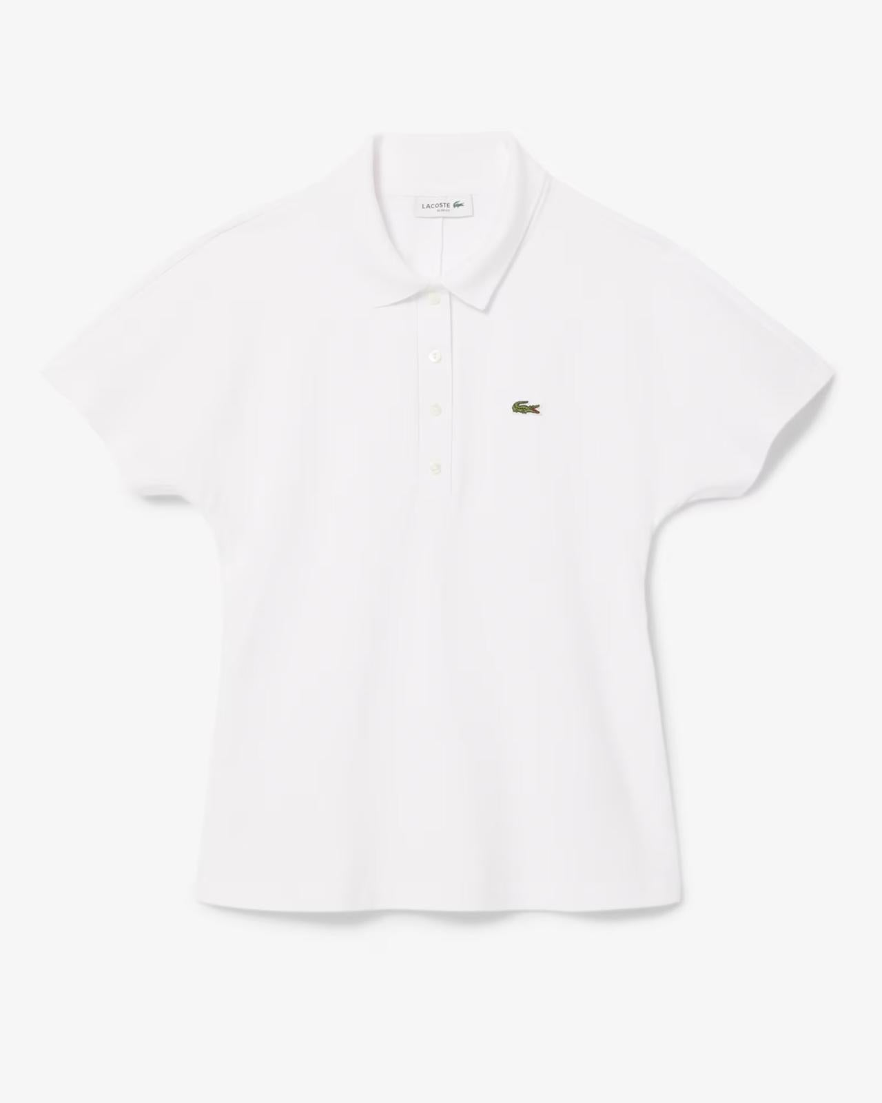 Polo Lacoste slim in petit piqué con coulisse donna