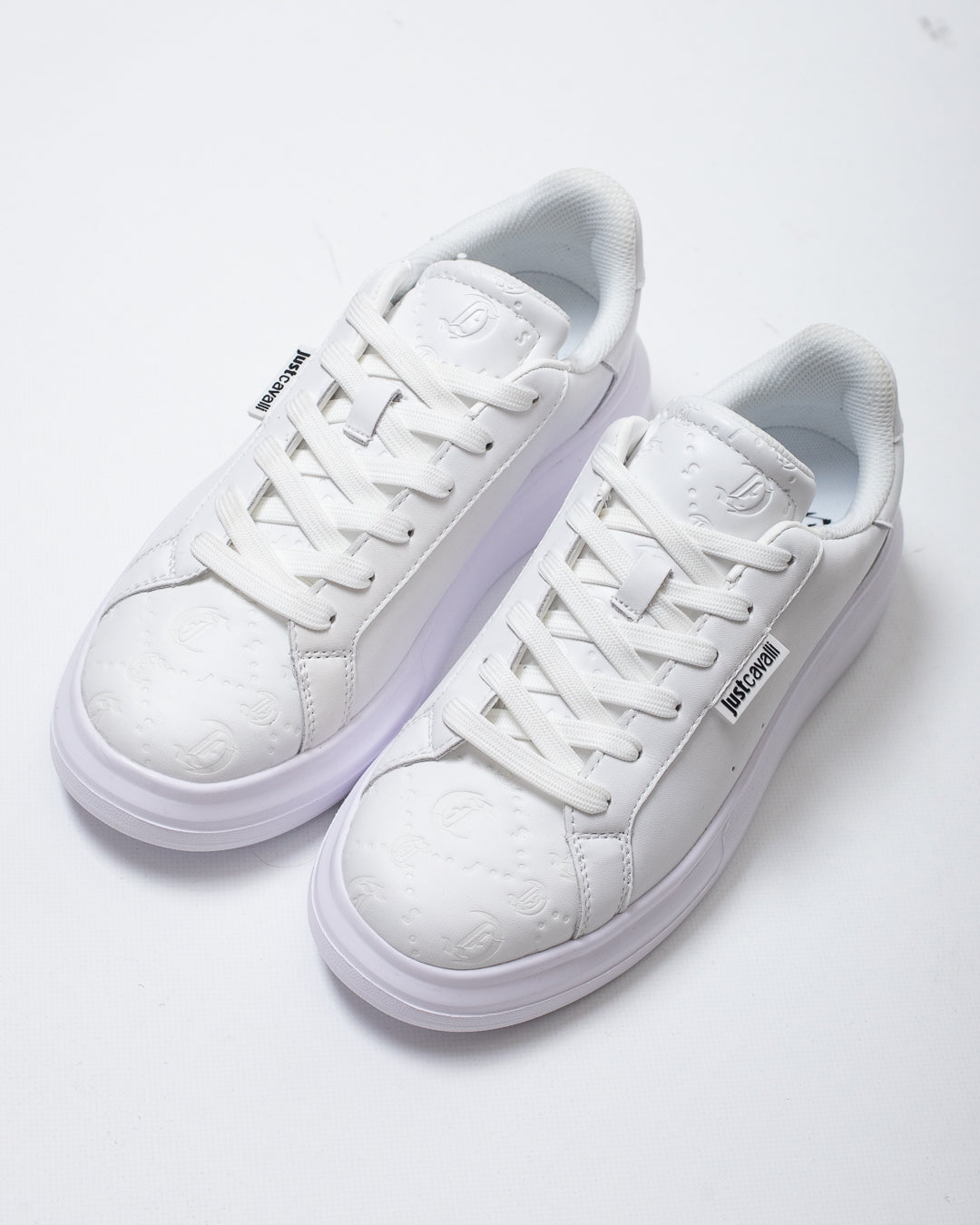 Sneakers Just Cavalli in pelle con logo jacquard uomo