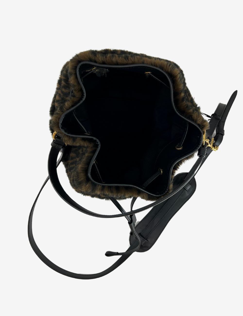 Borsa Moschino a secchiello con pelliccia sintetica donna