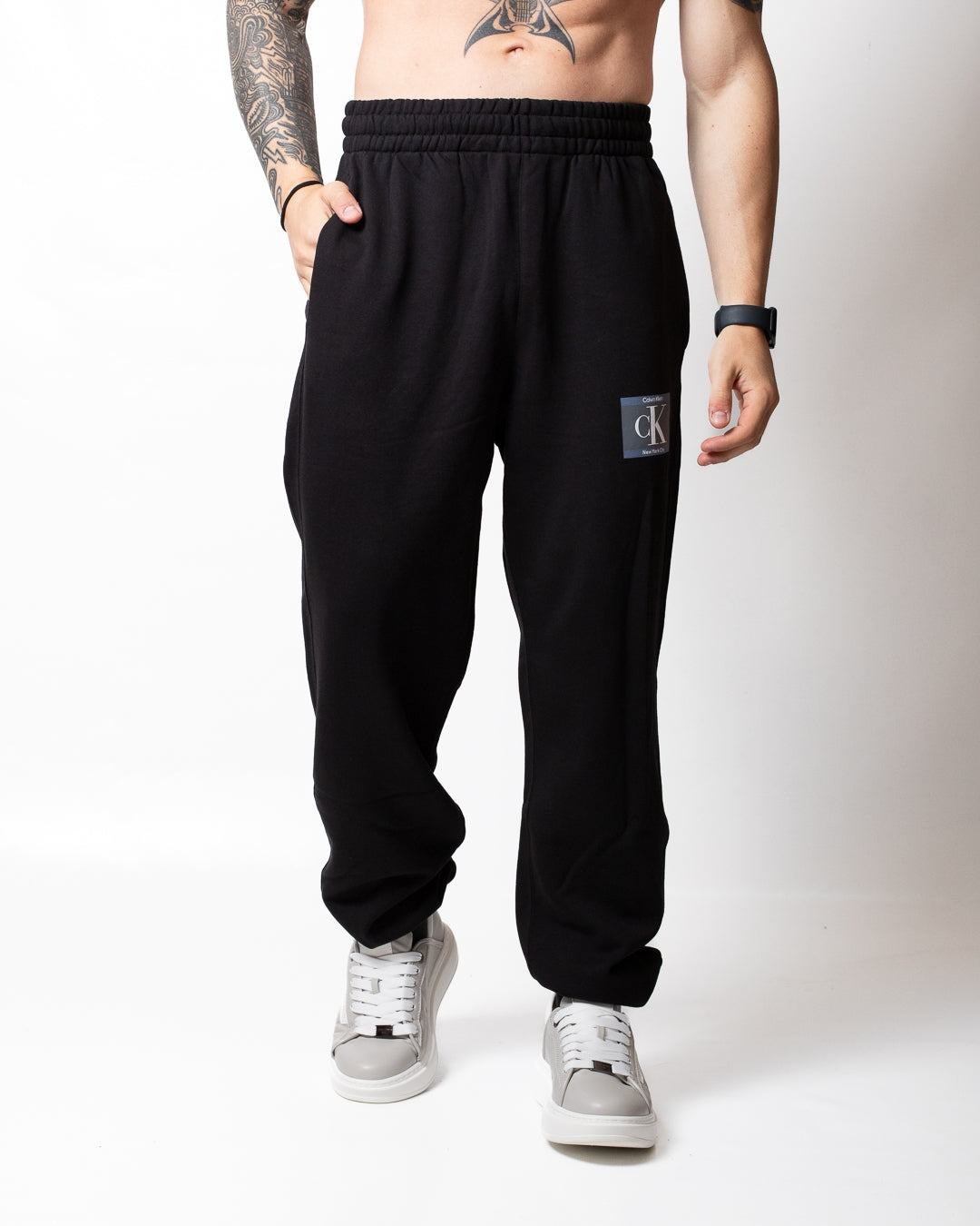 Pantalone Calvin Klein in felpa con stampa logata uomo