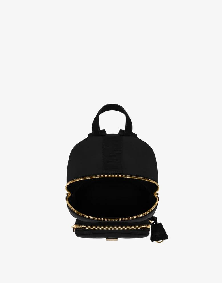 Zaino Moschino in nylon con dettagli dorati
