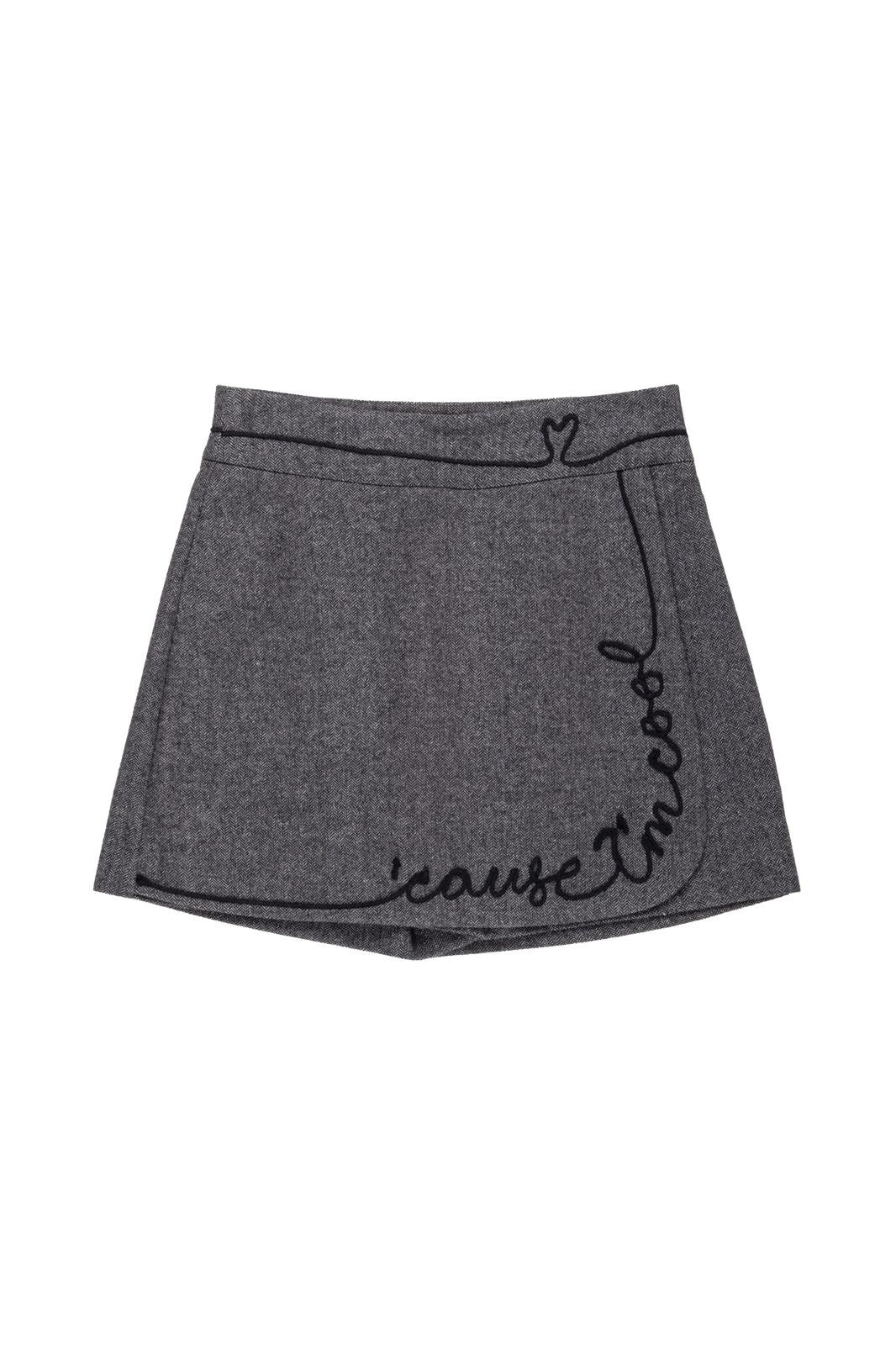 Shorts Nenette ricamato in misto lana donna