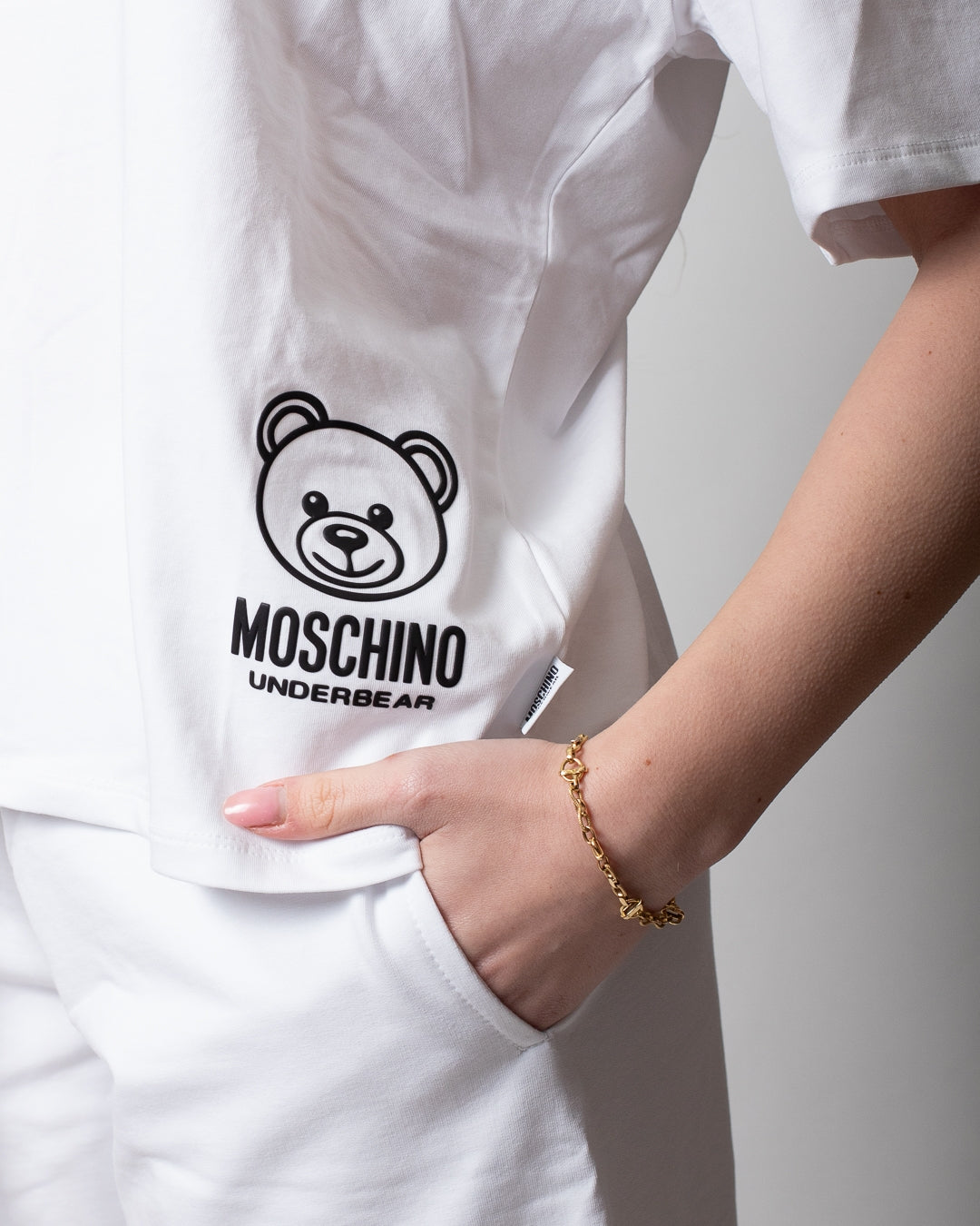 T-Shirt Moschino Underwear con "Teddy Bear" in rilievo donna