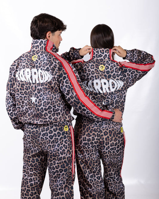 Felpa Barrow fullzip animalier in nylon
