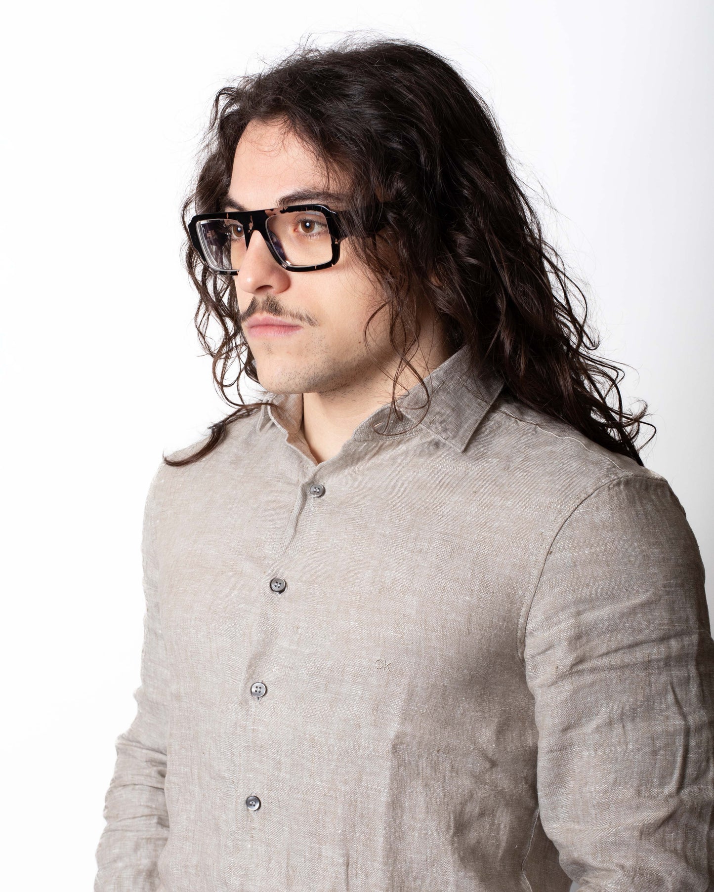 Camicia Calvin Klein slim in lino uomo