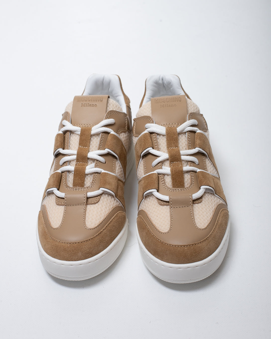 Sneakers Moschino in rete con dettagli in camoscio uomo