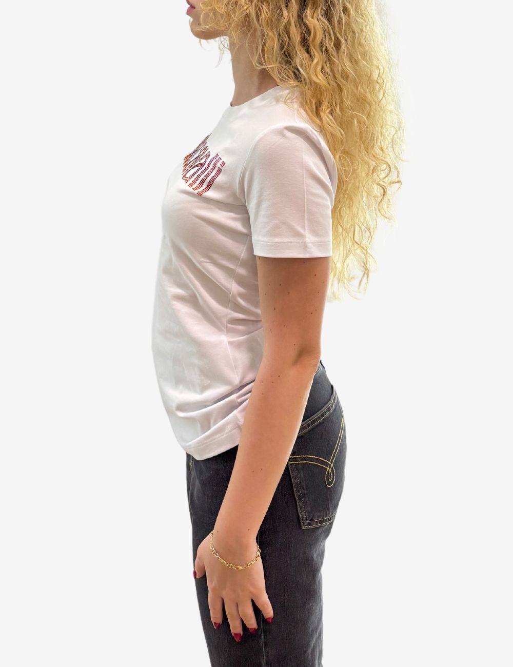 T-Shirt Just Cavalli logata con strass donna