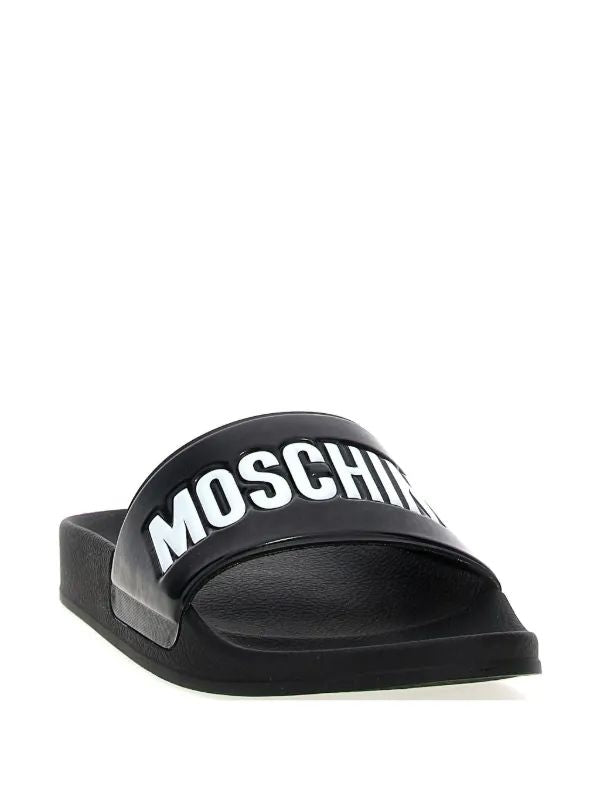 Ciabatta Moschino in gomma con logo iconic uomo