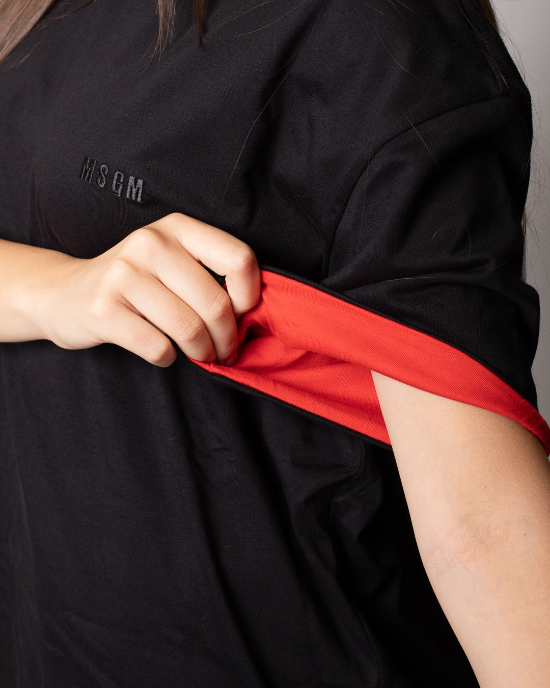 T-Shirt MSGM doppio tessuto con ricamo