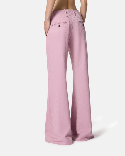 Pantalone John Richmond chino in lana con logo jacquard donna