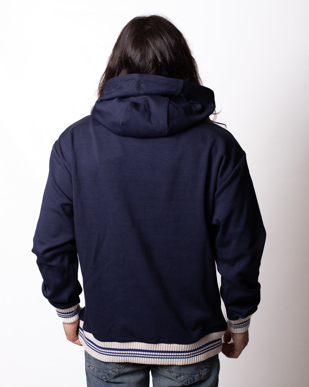 Felpa Iceberg con cappuccio e dettagli in maglia uomo