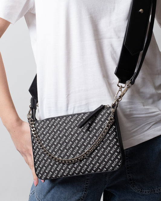 Borsa Richmond con doppia tracolla e logo all-over donna