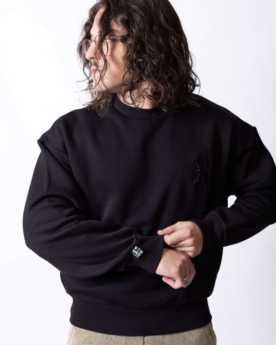 Felpa Richmond X con logo ricamato fronte-retro