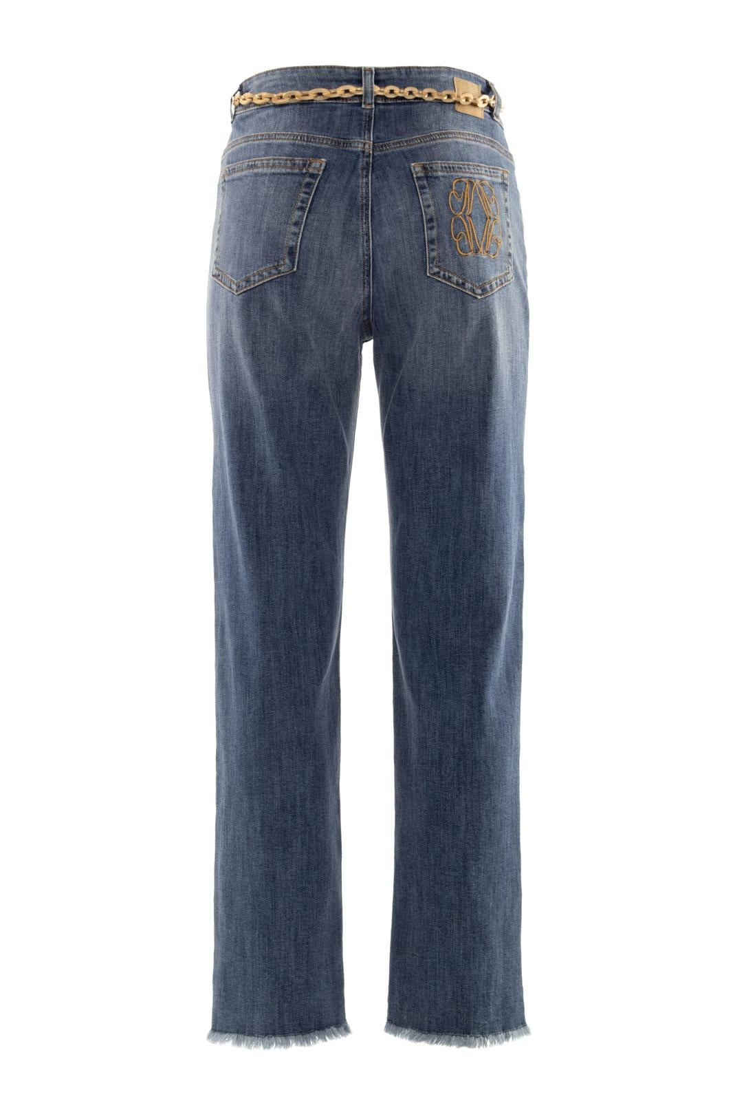 Pantalone Nenette in denim a gamba dritta con cintura donna