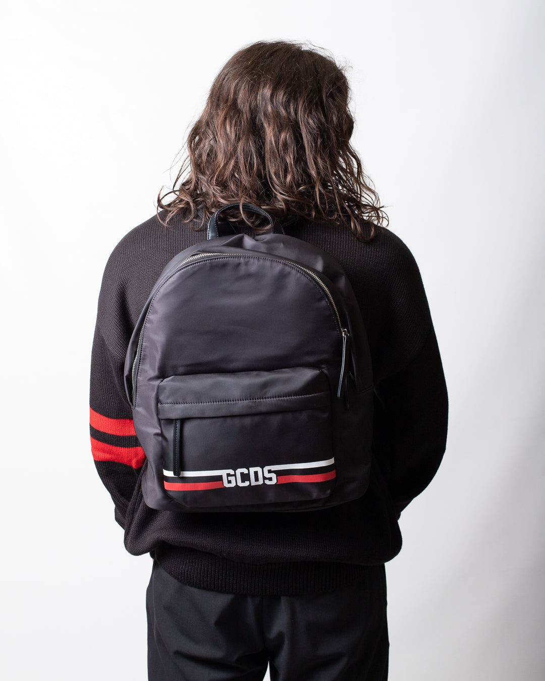 Zaino GCDS in nylon "Logo stripes"