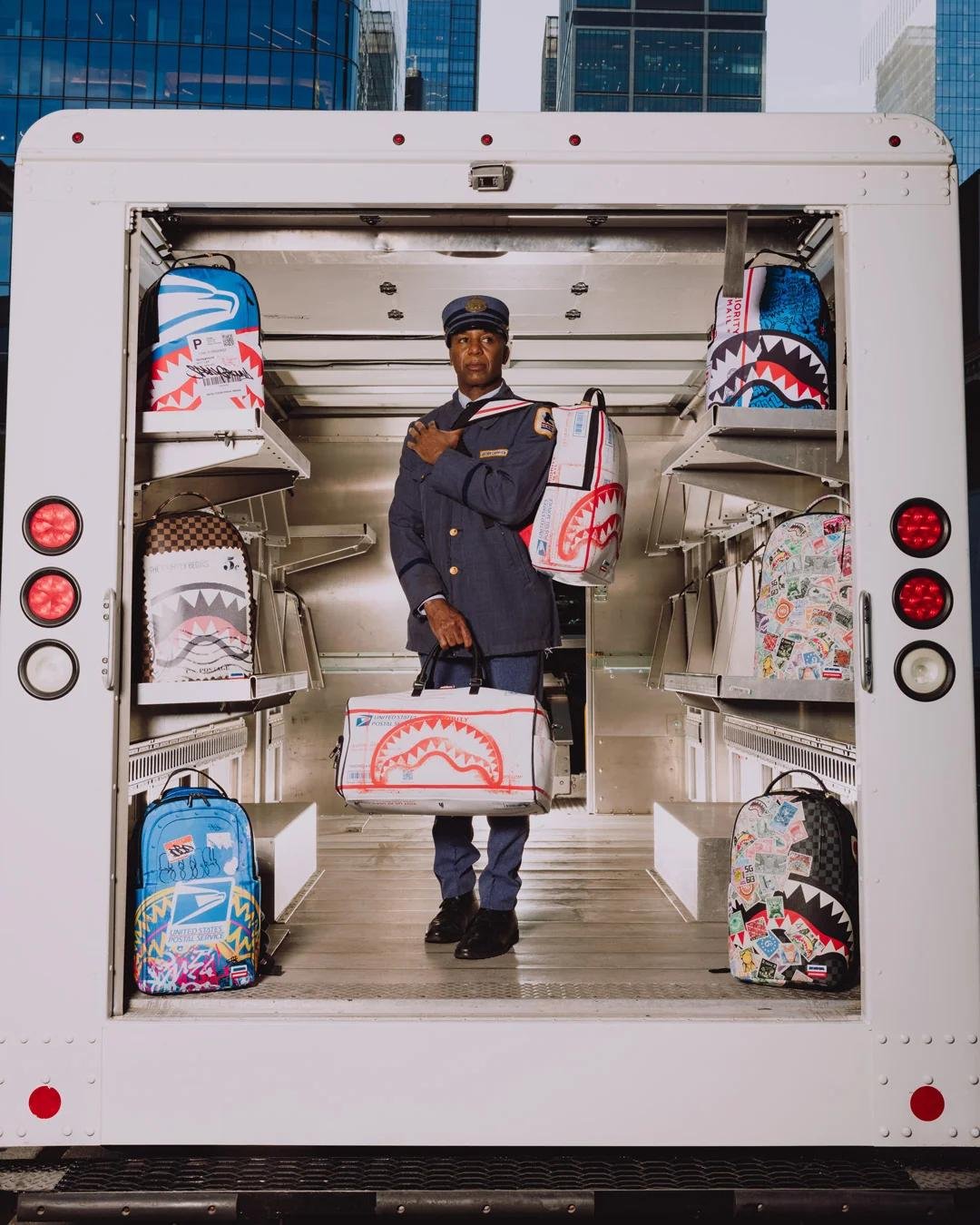 Zaino Sprayground bianco USPS SPRAYGROUND SPECIAL DELIVERY BACKPACK
