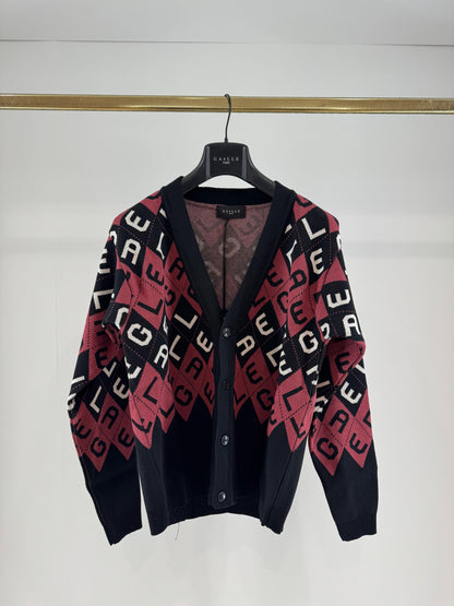 Cardigan Gaelle con logo lettering uomo