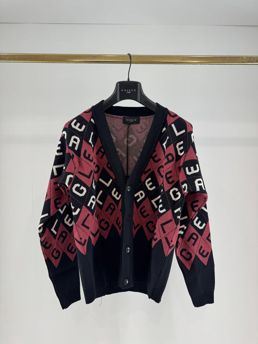 Cardigan Gaelle con logo lettering uomo