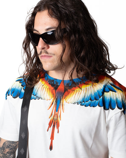 T-Shirt Marcelo Burlon con logo wings colorfull uomo