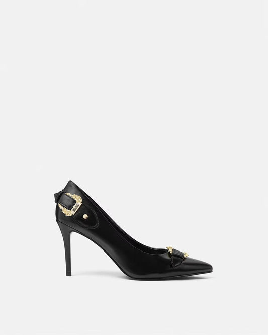 Tacchi Versace Jeans Couture in pelle con fibbie donna