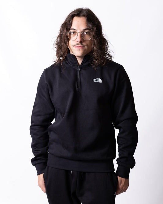 Felpa The North Face mezza zip con logo ricamato uomo