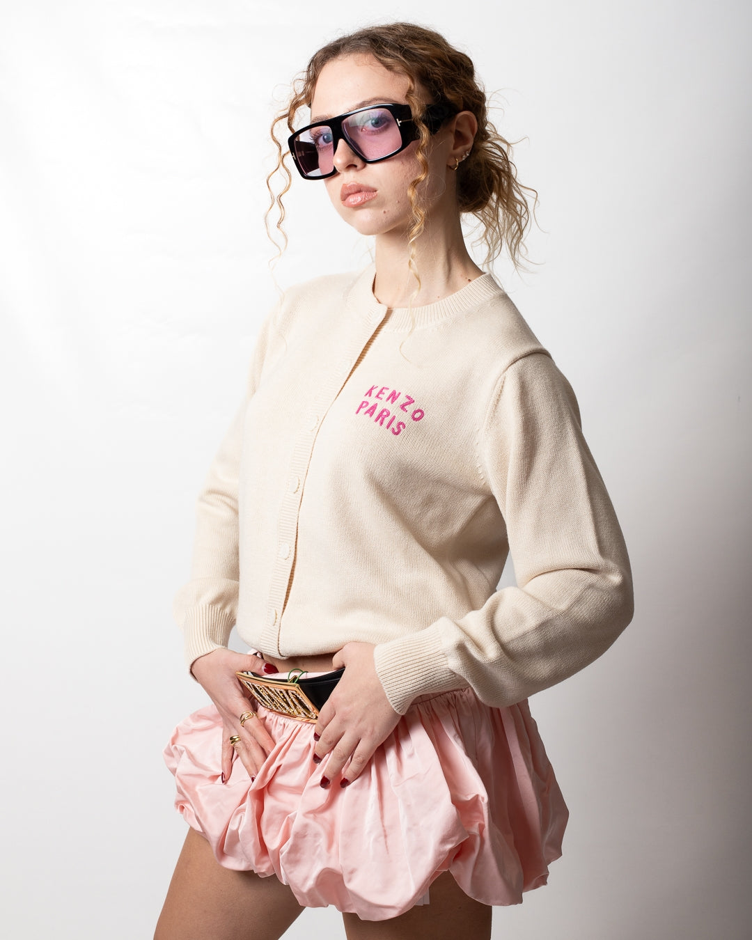 Cardigan Kenzo "Boke Heart" in misto lana donna