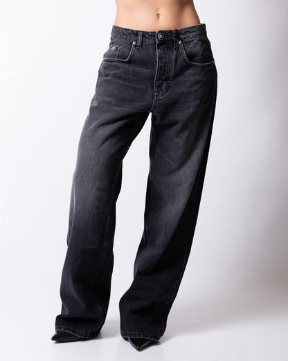 Jeans John Richmond con logo patch "Rich" in velluto