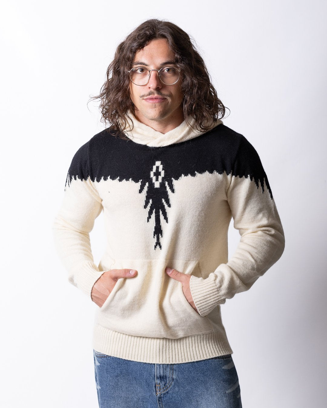 Maglia Marcelo Burlon con cappuccio "Icon Wings County" uomo