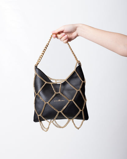 Borsa John Richmond in vera pelle con manico e catene donna